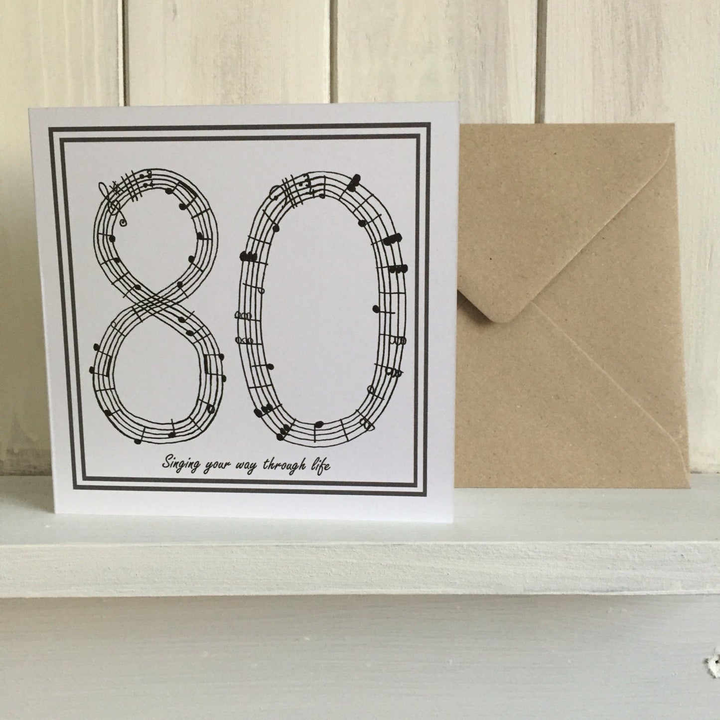 80 birthday card / 80th/ eightieth birthday card. Singing