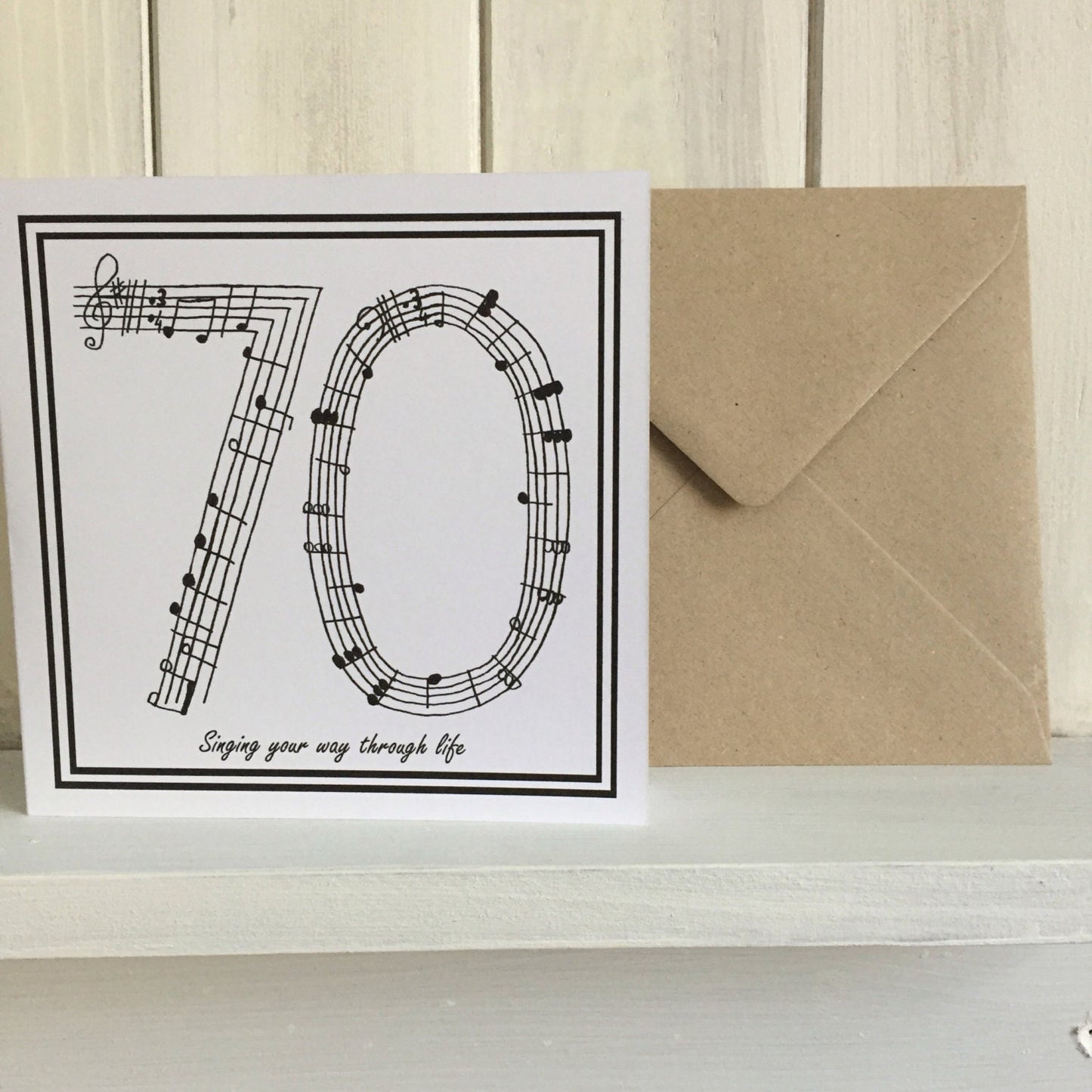 70th birthday card, seventieth birthday, music