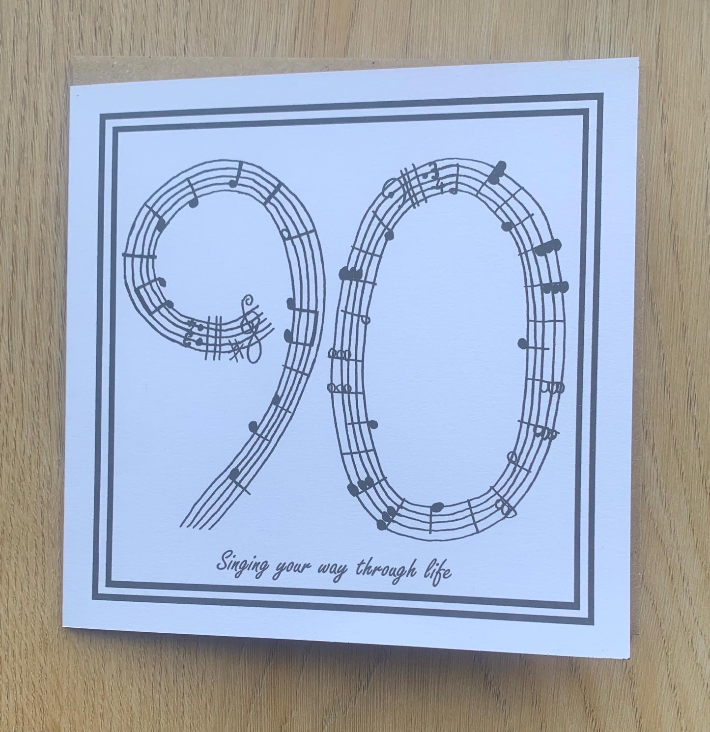 90th birthday card / 90/ ninty, birthday card. Singing, choir, music lover