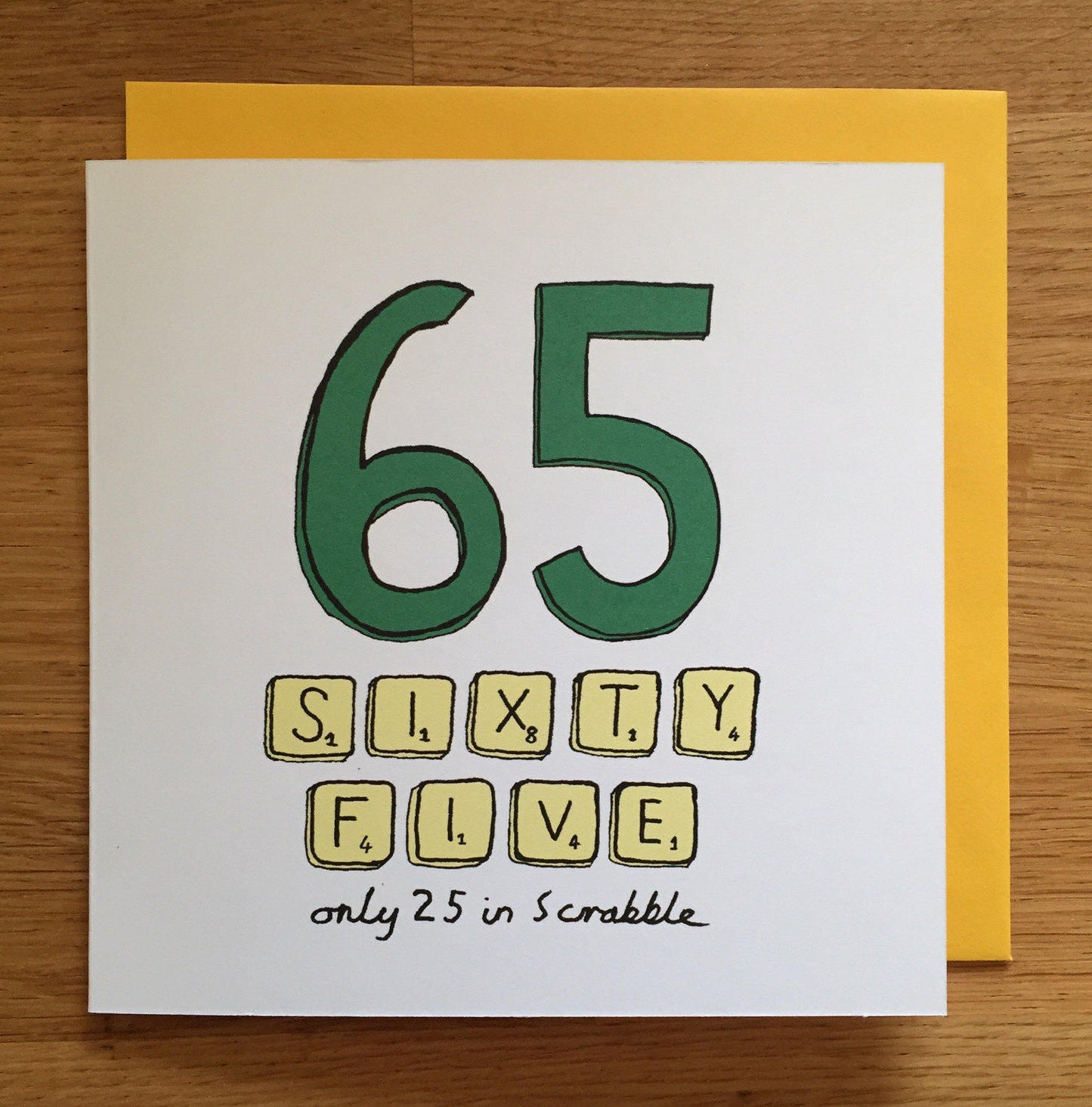 65th birthday card / 65/ 65th / scrabble