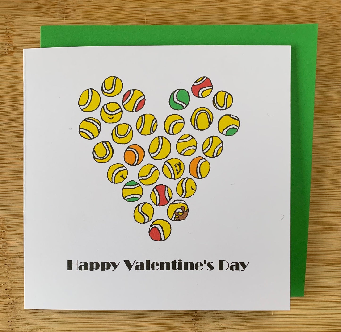 Valentines Day Card, tennis, tennis lover, tennis balls