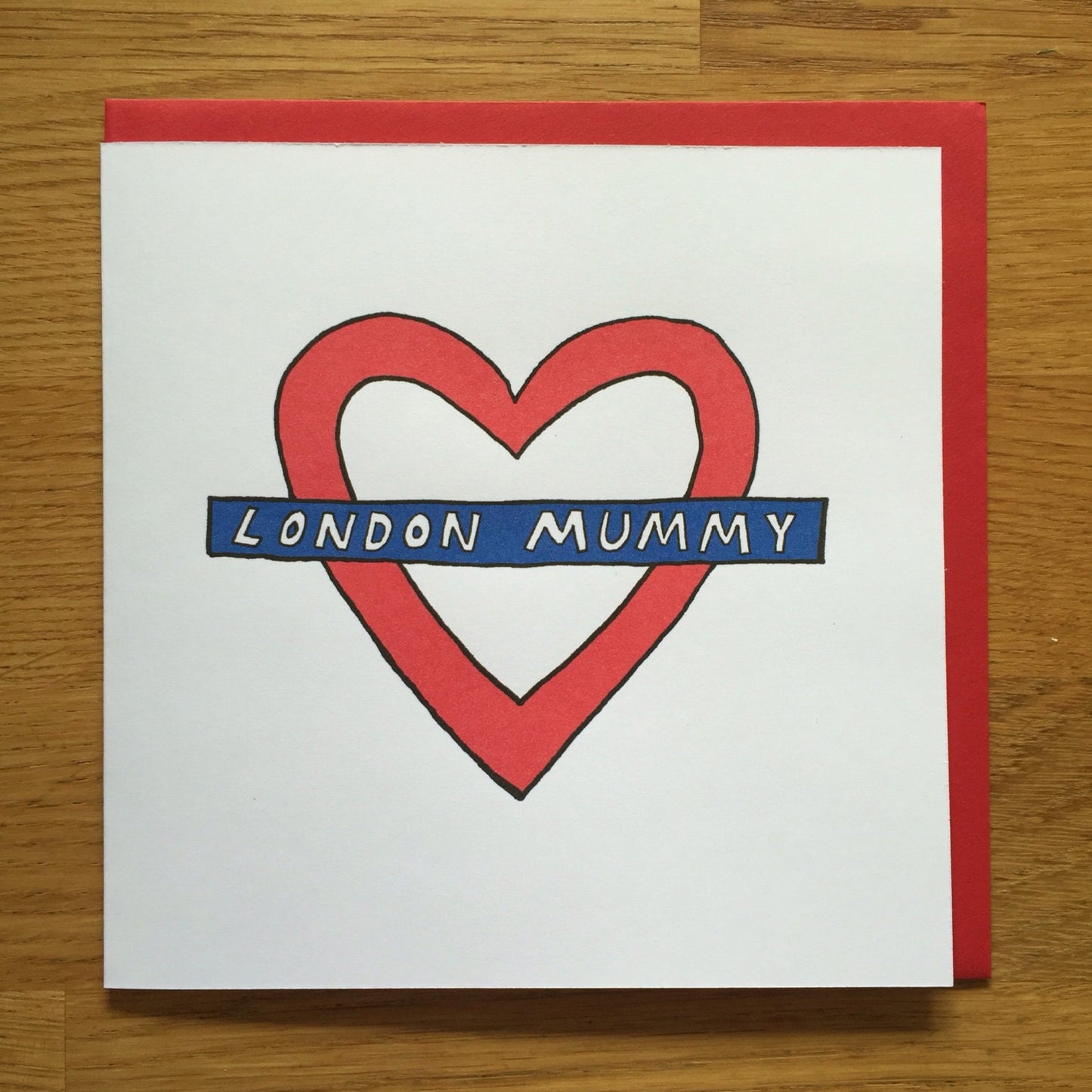 mother's day Card - mom, mum cards - London mummy, British, tube heart,