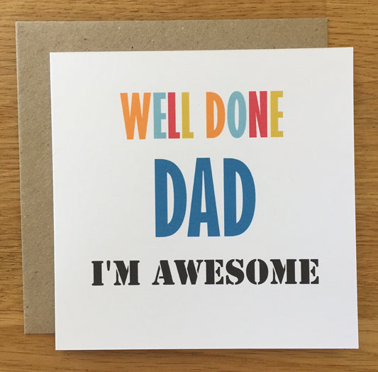 Father's day card/ dad/ Father's Day /  awesome