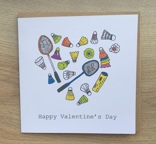 Valentine’s Day card, badminton cards, cards, for him, male, her, sporty