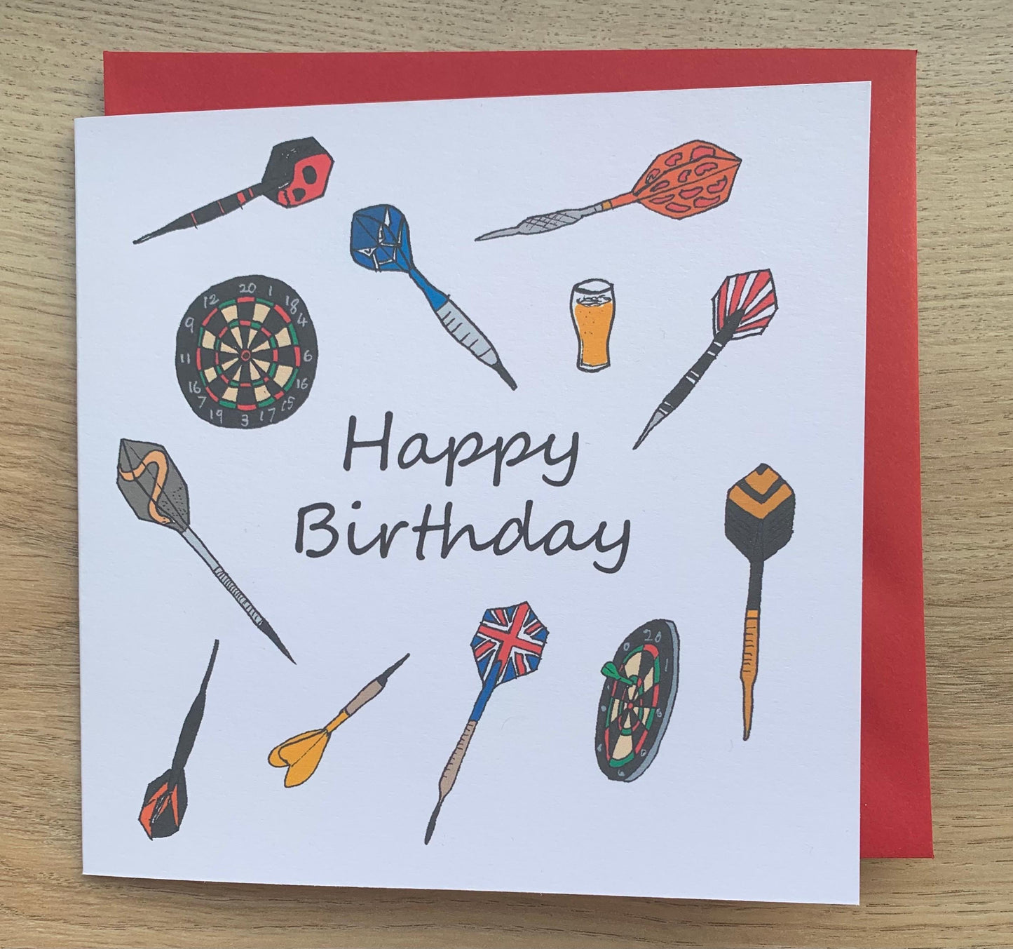 Darts Birthday card/ happy birthday card/ darts / for him / for her, sporty