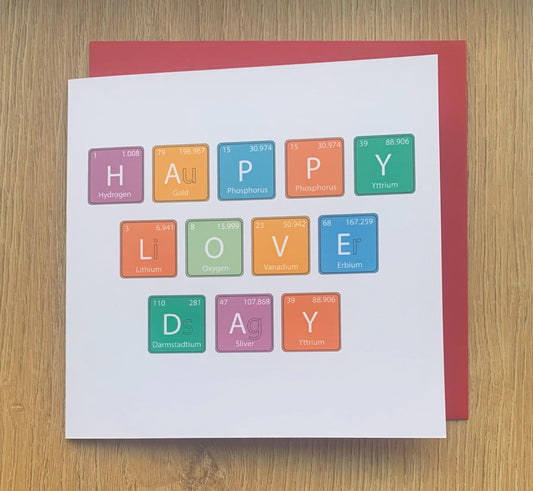Valentines card, Valentine’s Day card, periodic table, scientist, dr, nurse, pharmacist,  him, her, happy love day