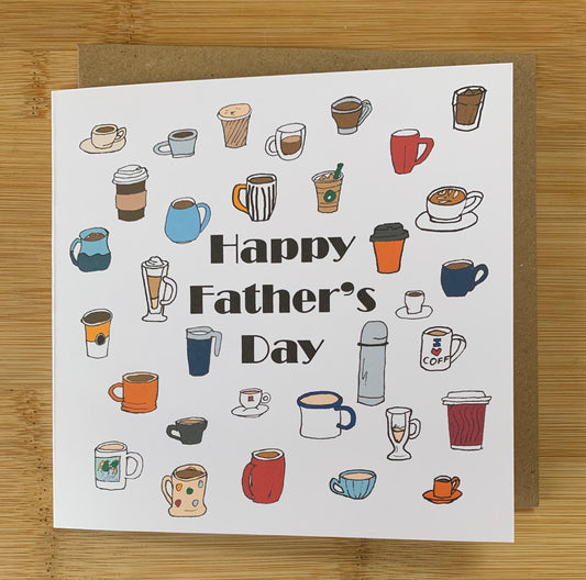 Father's day card, coffee, coffee lover card