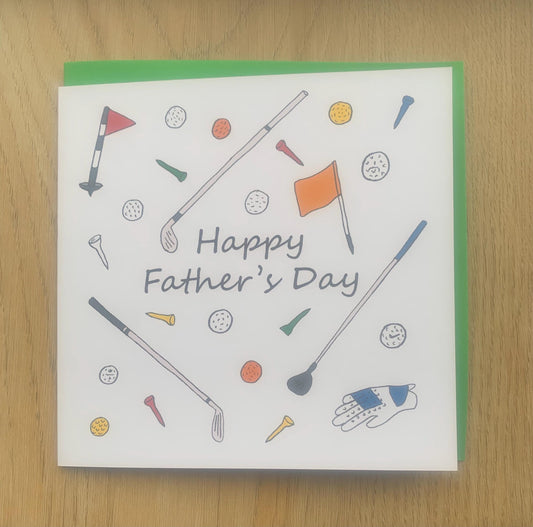 Father’s Day card, Golf, golfing, sporty,  greatings card, golf lover gift, dad, father