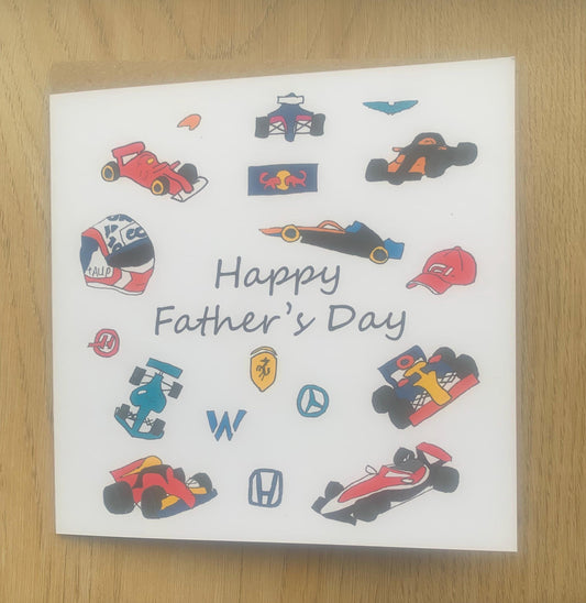 Father’s Day card, formula 1, F1, formal one, racing cars, car, cards, for him, male, Dad, motorsports,