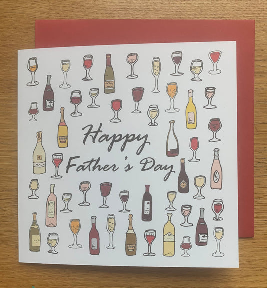 Father's day card, wine card, wine Father’s Day card